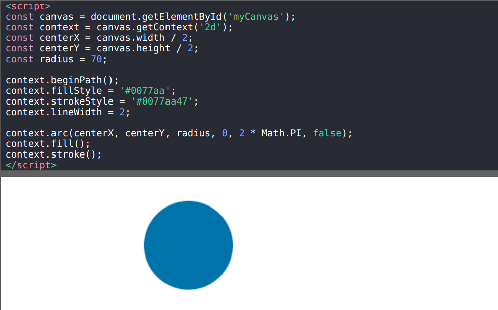 Draw Circle in HTML5 Canvas Using JavaScript Delft Stack